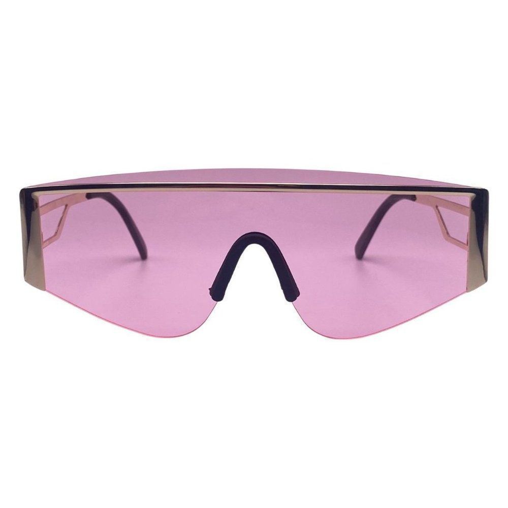 6167 | Pink Rimless Shield Sunglasses